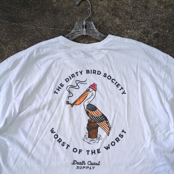 Death Coast Crop Top Shirt Womens XL White Cropped Retro Y2K Skater Y2K - Picture 4 of 7